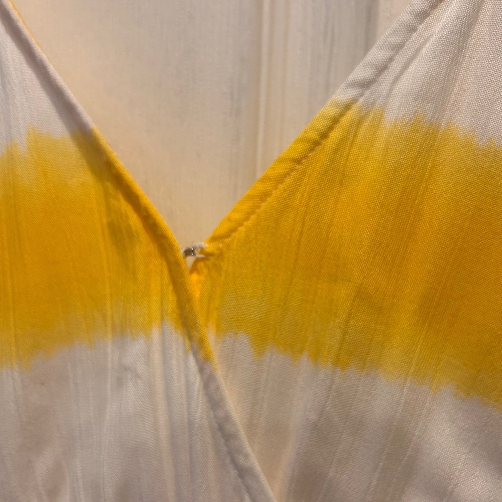 Tommy Bahama Yellow White Stripe Caicos Crinkle‎ Set Sail Stripe Sundress Large - Picture 6 of 11